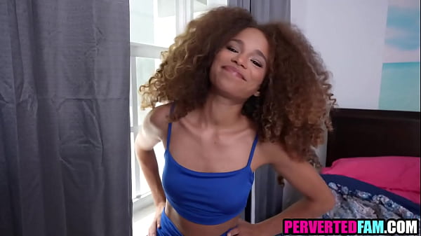 Ebony teen bribes stepbrother with pussy